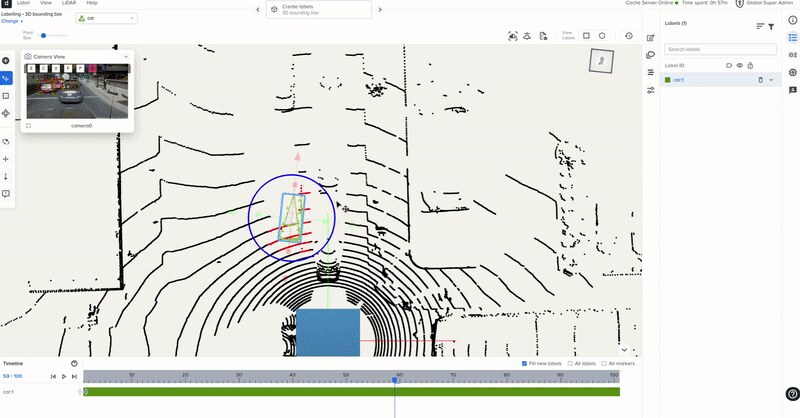 Deepen Annotate LiDAR view with the fused, accumulated point cloud shown for the current frame